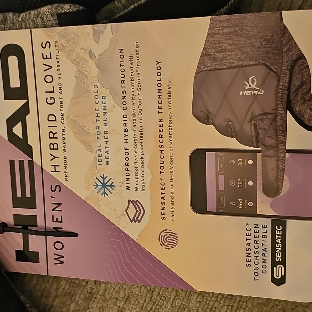 Head Womens Hybrid Gloves Lt Heather Gray Sz M NWT - Picture 5 of 6